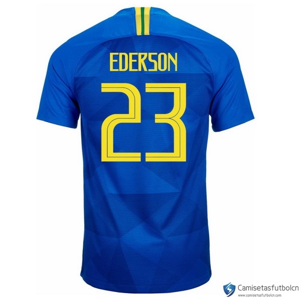 Camiseta Seleccion Brasil Segunda equipo Ederson 2018 Azul